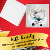 Personalized Memorial Picture Frame Christmas Ornament - Remembrance Sympathy Gift