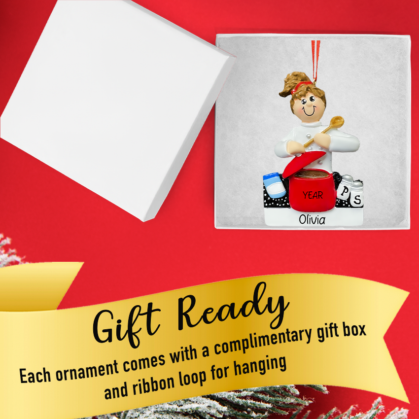 Personalized Cooking Christmas Ornament - Best Cook Chef