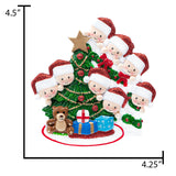 Personalized Present Peeking Family of 8 Christmas Ornament