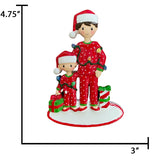 Personalized Single Dad with 1 Child Christmas Ornament