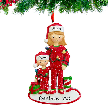 Personalized single mom ornament on christmas tree