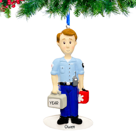Personalized First Responder ornament with hand‑lettered name, and 2025 year tag