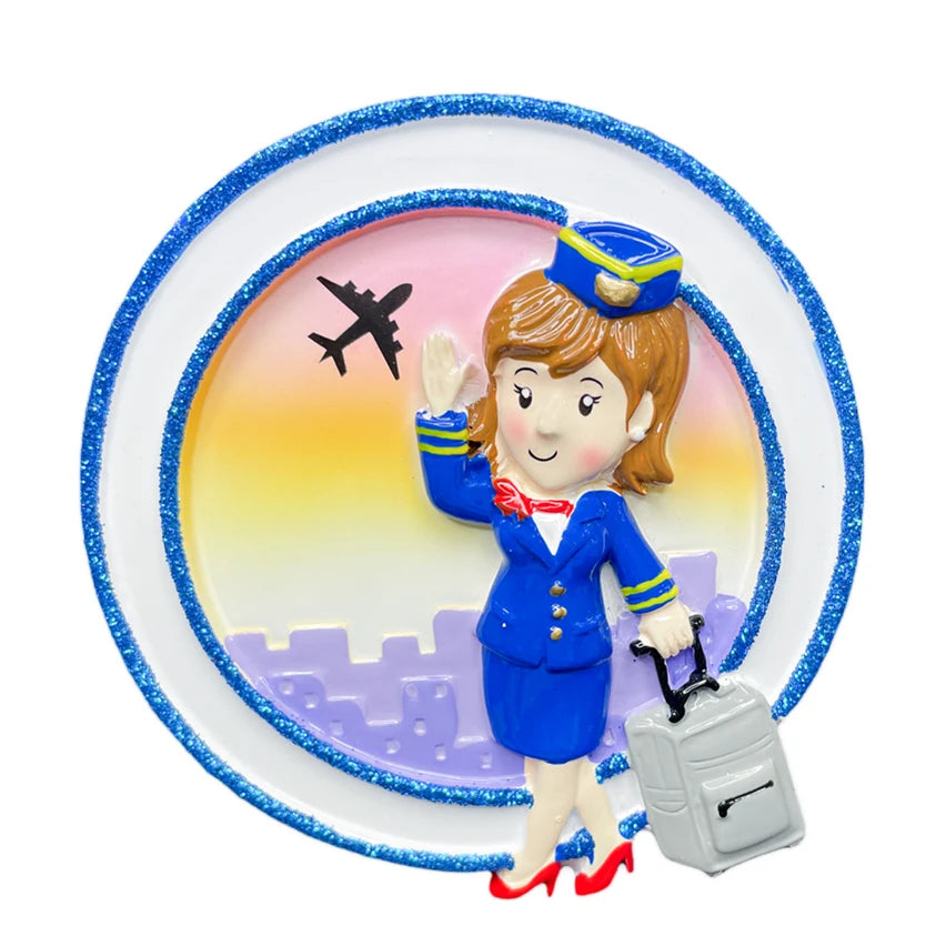 Personalized Flight Attendant / Pilot Christmas Ornament
