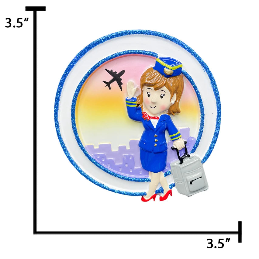 Personalized Flight Attendant / Pilot Christmas Ornament
