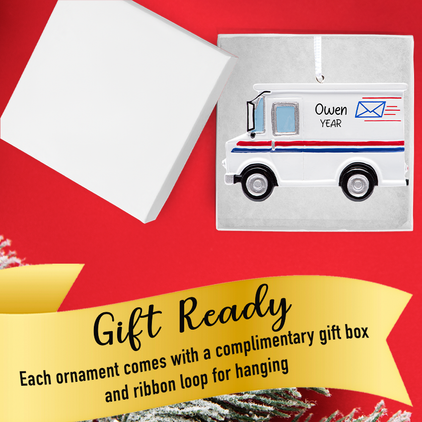 Personalized Mail Truck Christmas Ornament