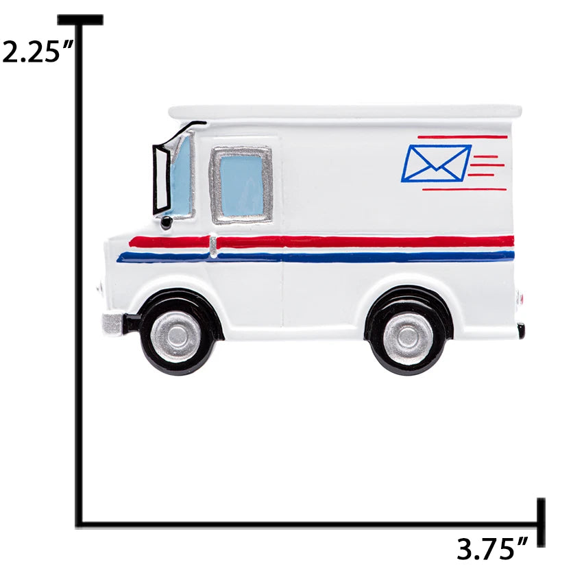 Personalized Mail Truck Christmas Ornament