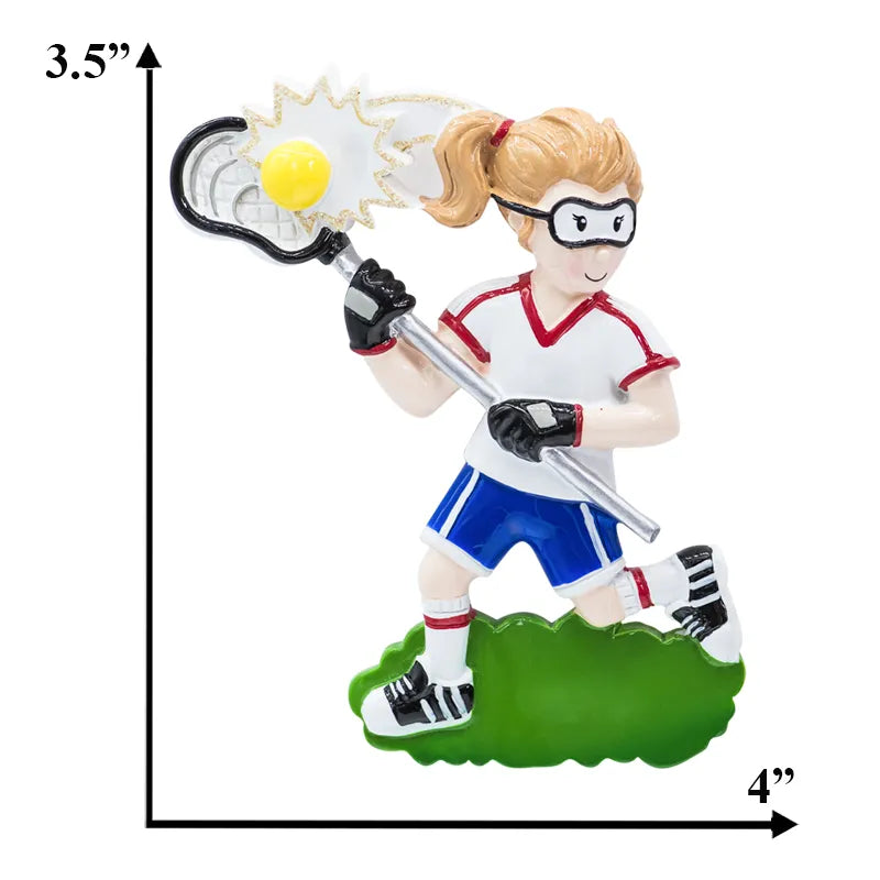 Personalized Lacrosse Girl Christmas Ornament