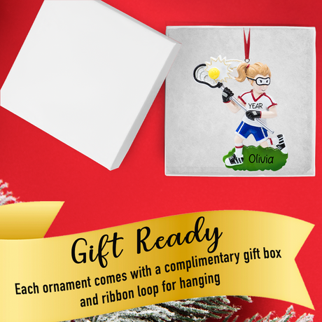 Personalized Lacrosse Girl Christmas Ornament 2025