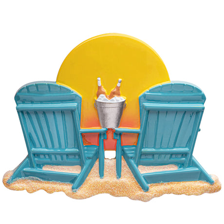 Personalized Beach Chair Couple Christmas Ornament 2025