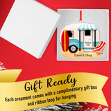 Personalized RV Camper Christmas Ornament - Beach Camping