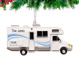 Customized Christmas ornament featuring an RV Windstream, perfect for adding a personal touch.
