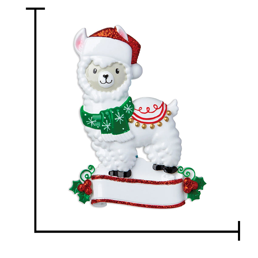 Personalized Llama Christmas Ornament