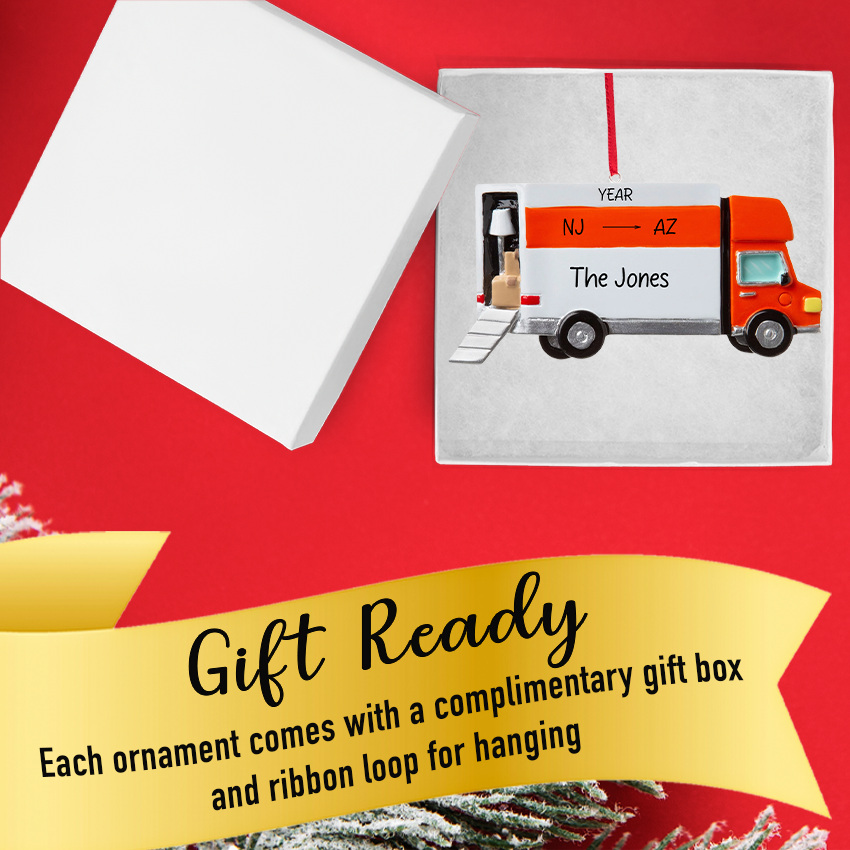 Personalized Moving Van Christmas Ornament