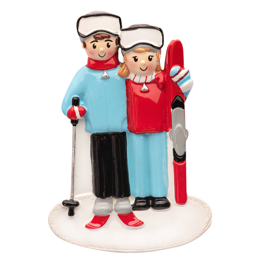 Personalized Ski Couple Christmas Ornament 2025