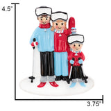 Custom Ski Family of 3 Christmas Ornament
