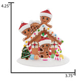 Personalized Gingerbread House Family of 3 Christmas Ornament