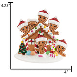 Personalized Gingerbread House Family of 5 Christmas Ornament