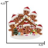 Personalized Gingerbread House Family of 6 Christmas Ornament