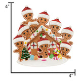Personalized Gingerbread House Family of 8 Christmas Ornament