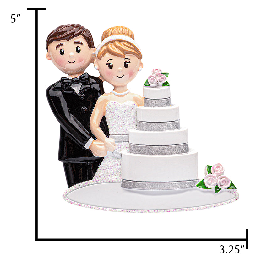 Personalized Just Married - Wedding Cake Christmas Ornament