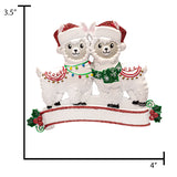 Personalized Llama Couple Christmas Ornament 2025
