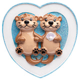 Personalized Sea Otter Couple Christmas Ornament