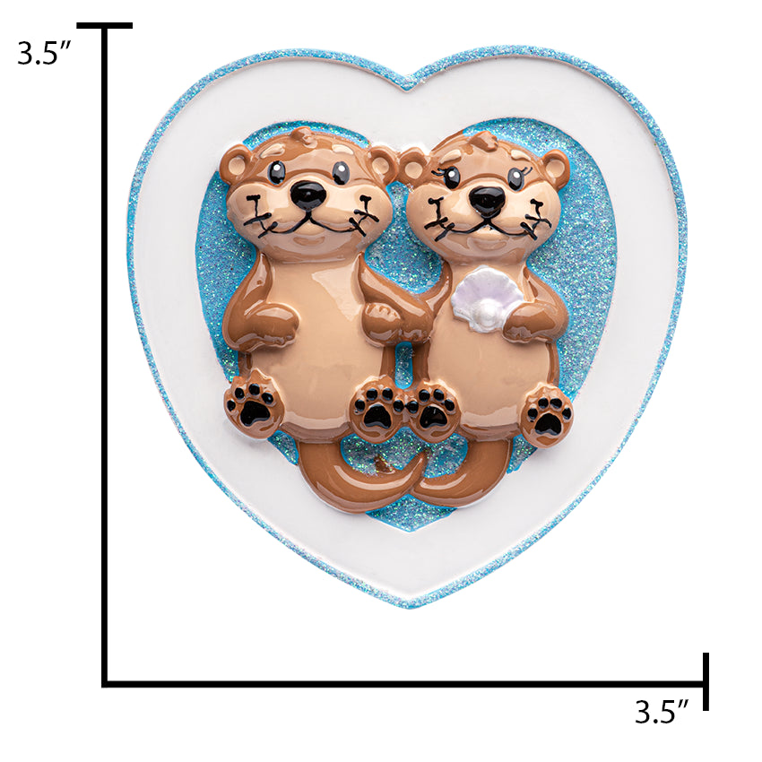 Personalized Sea Otter Couple Christmas Ornament