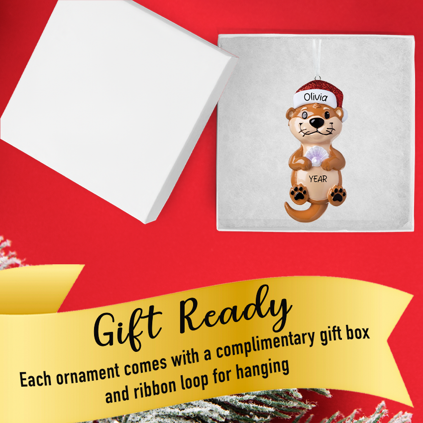 Personalized Otter Christmas Ornament