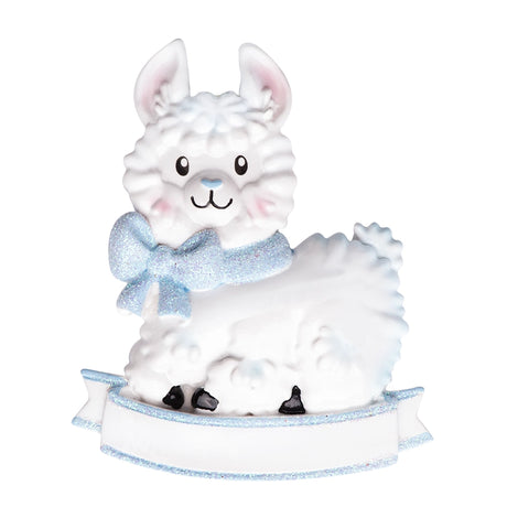 Sample baby sheep ornament shown without personalization.
