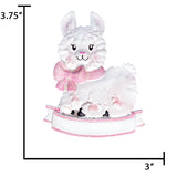 Personalized LLama Baby's First Christmas Ornament for Girl