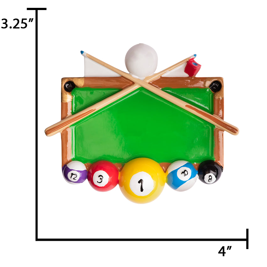 Personalized Billiards Christmas Ornament