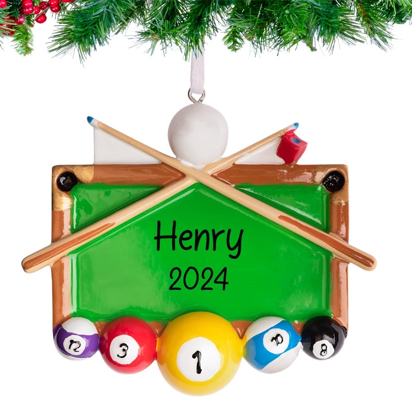 Personalized Billiards Christmas Ornament