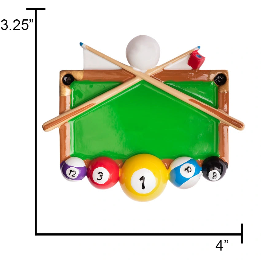 Personalized Billiards Christmas Ornament