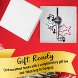 Personalized Singer Christmas Ornament / Microphone