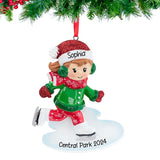 Personalized Ice Skater Girl Christmas Ornament
