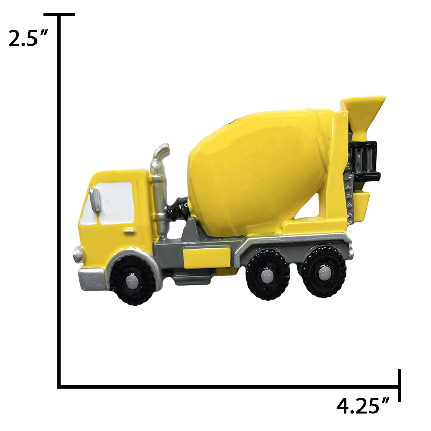 Personalized Cement Truck / Concrete Mixer Christmas Ornament