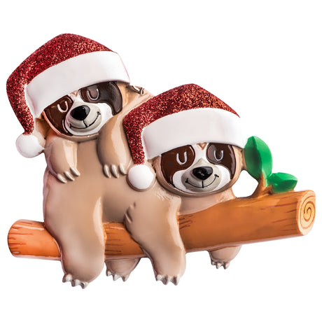 Personalized Sloth Couple Christmas Ornament