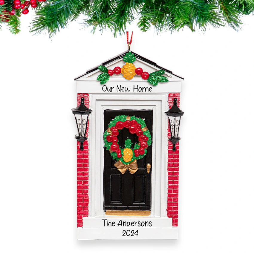 Personalized New Home / Colonial Door Christmas Ornament