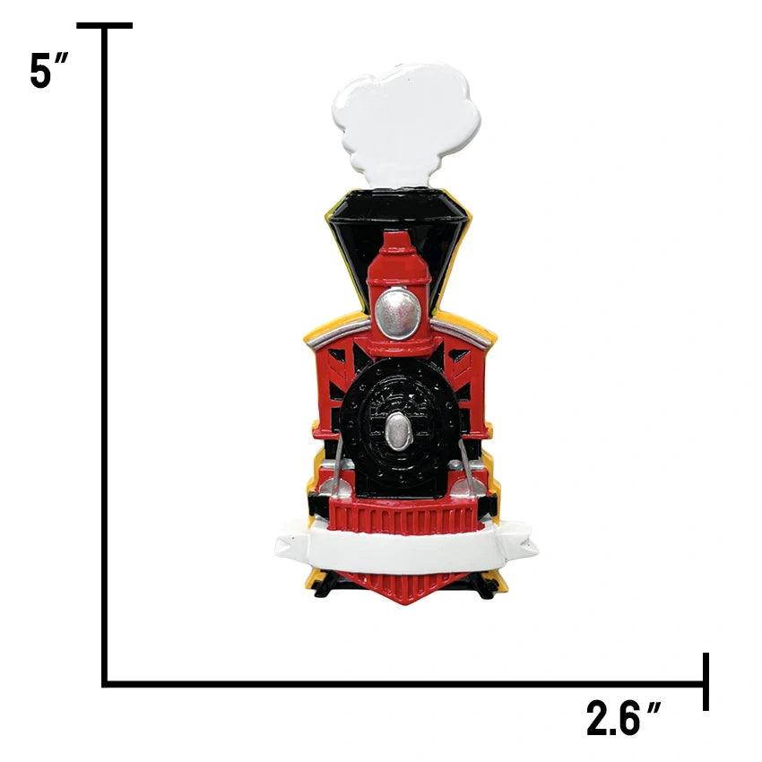 Personalized Train Christmas Ornament - Choo Choo Steam Locomotive