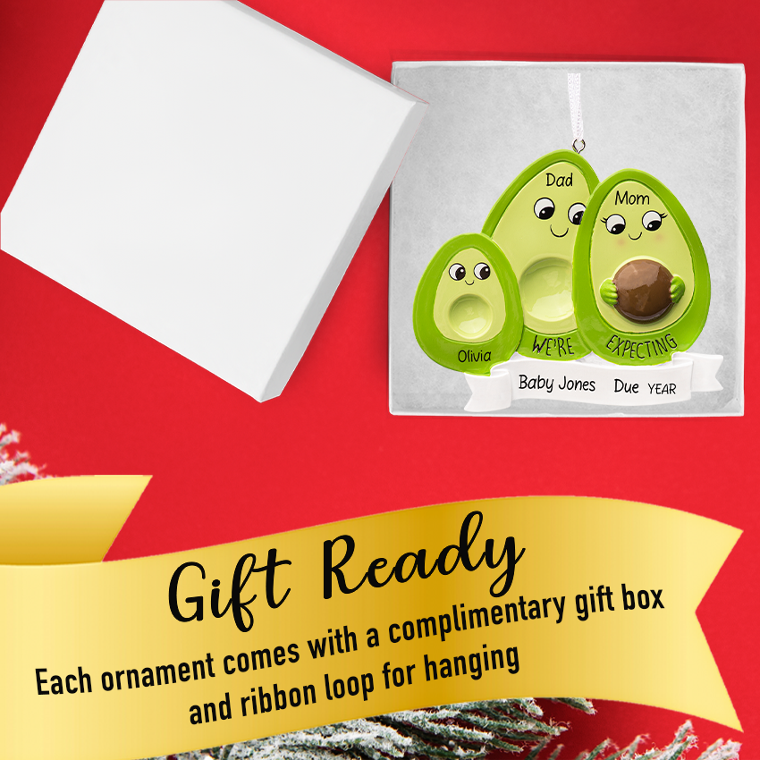 Personalized Expecting Family of 4  Christmas Ornament