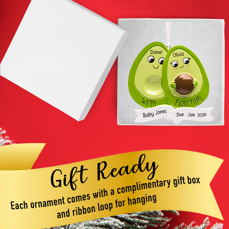Personalized Expecting Family of 3 Christmas Ornament 2025