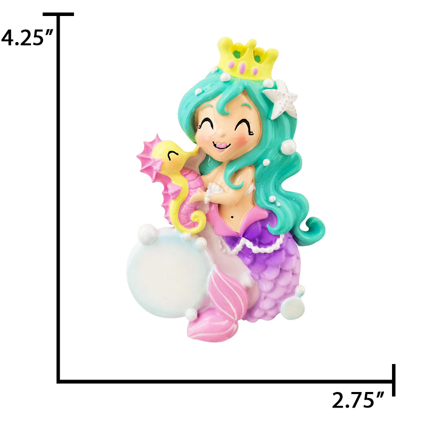 Personalized Mermaid & Seahorse Christmas Ornament