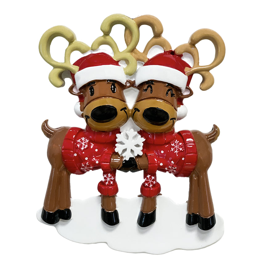 Personalized Reindeer Couple Christmas Ornament 2025