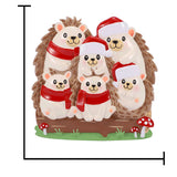 Personalized Hedgehog Family of 6 People Christmas Ornament