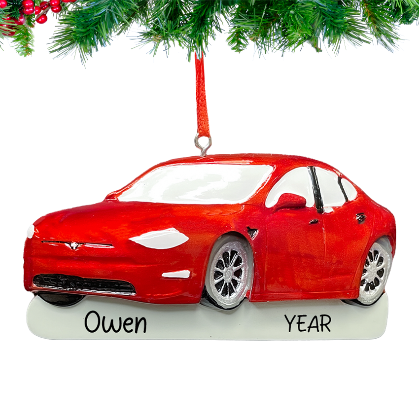 Personalized Car Christmas Ornament - Electric Car