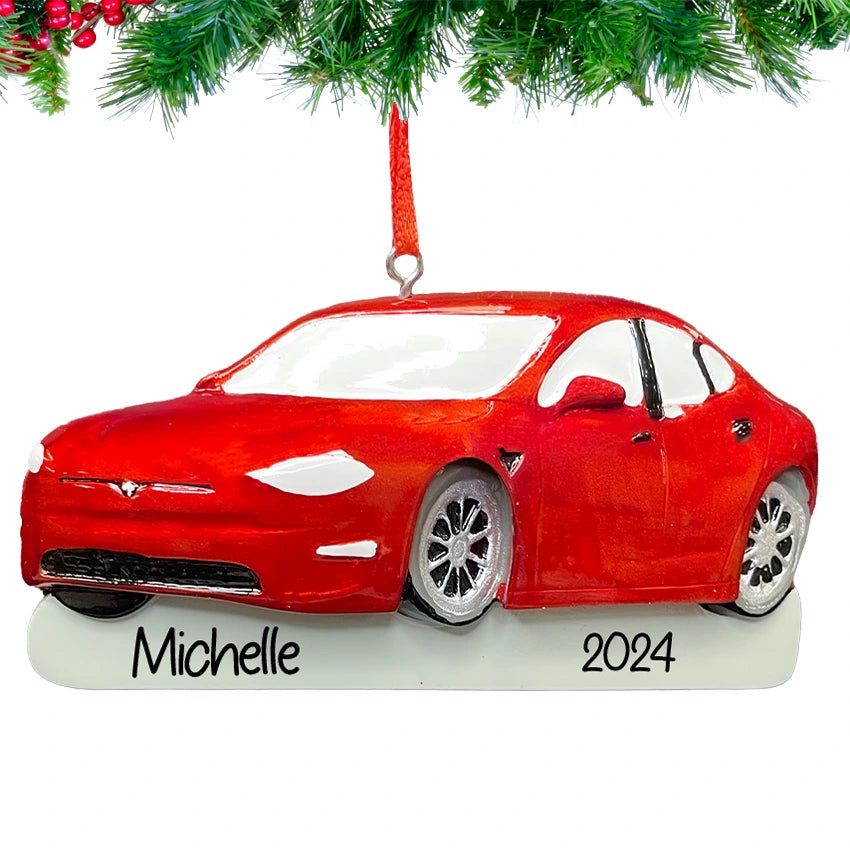 Personalized Electric Car Christmas Ornament - New Car Owner Gift