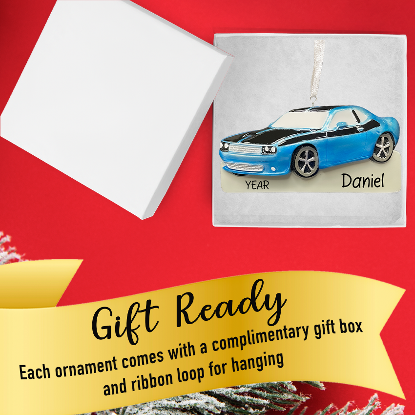 Personalized Muscle Car Christmas Ornament - American Muscle Automobile