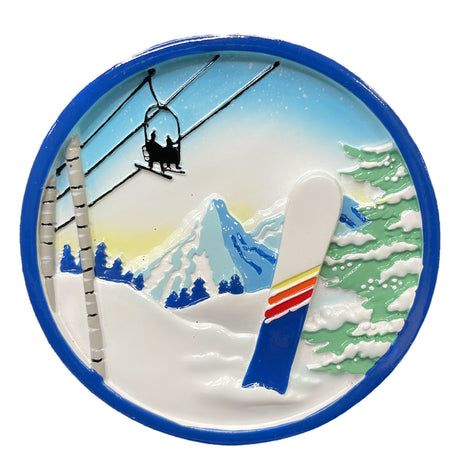 Personalized Round Snowboard Christmas Ornament