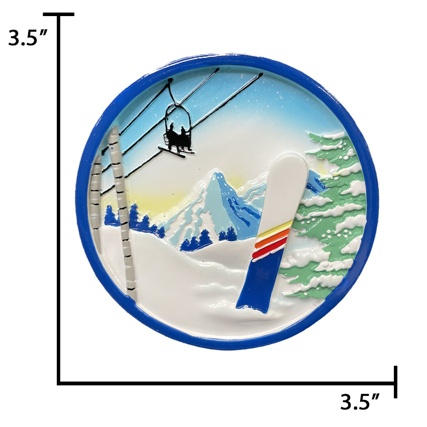 Personalized Round Snowboard Christmas Ornament