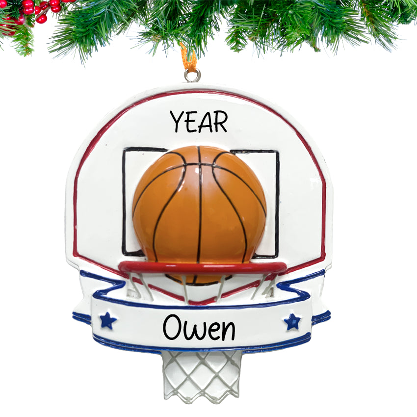 Personalized Basketball Hoop Christmas Ornament